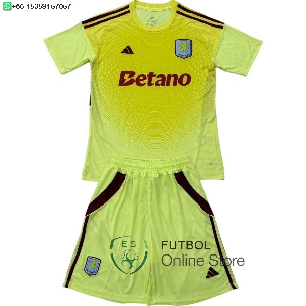 Camiseta Aston Villa Conjunto Completo Hombre 25/2026 Portero Amarillo