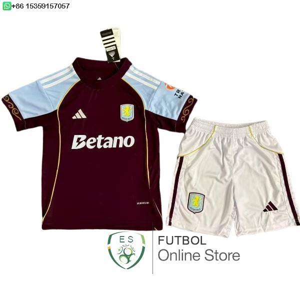 Camiseta Aston Villa Ninos 25/2026 Primera Camiseta Aston Villa Ninos 25/2026 Primera