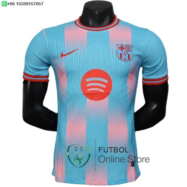 Camiseta Barcelona 25/2026 Especial Jugadores Azul Claro Rojo