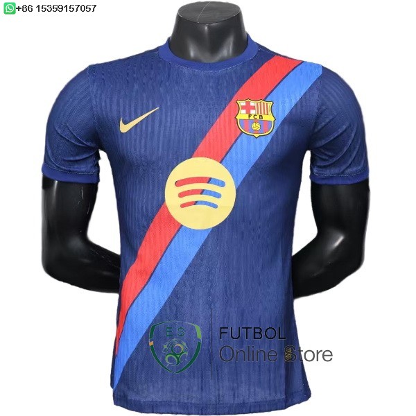 Camiseta Barcelona 25/2026 Especial Jugadores Azul Marino Rojo