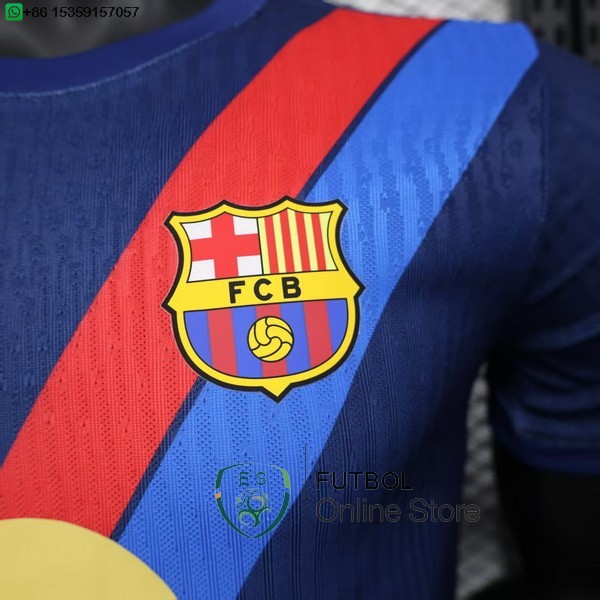 Camiseta Barcelona 25/2026 Especial Jugadores Azul Marino Rojo