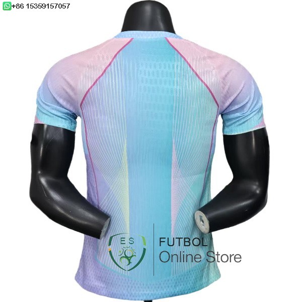 Camiseta Barcelona 25/2026 Especial Jugadores Azul Verde Rosa