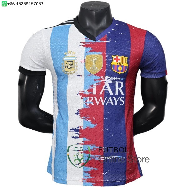 Camiseta Barcelona 25/2026 Especial Jugadores Blanco I Azul Rojo
