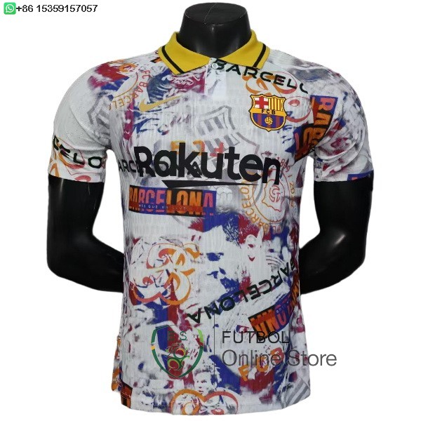 Camiseta Barcelona 25/2026 Especial Jugadores Blanco Rojo Amarillo
