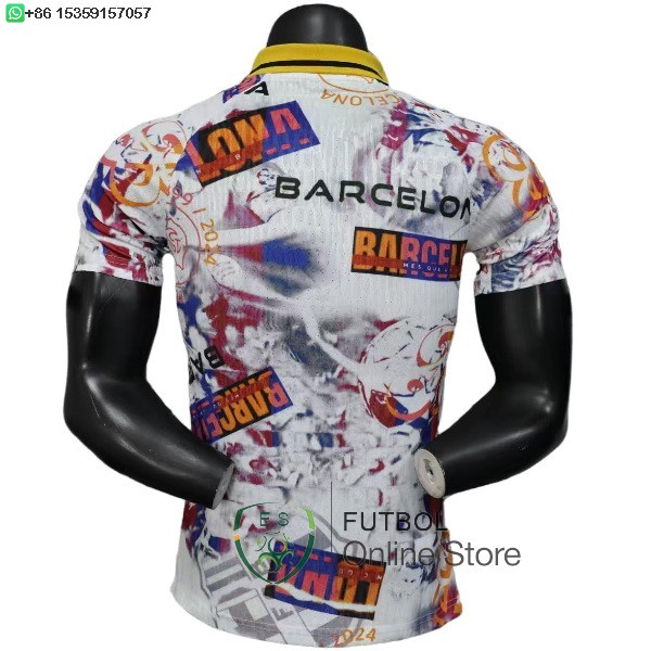 Camiseta Barcelona 25/2026 Especial Jugadores Blanco Rojo Amarillo