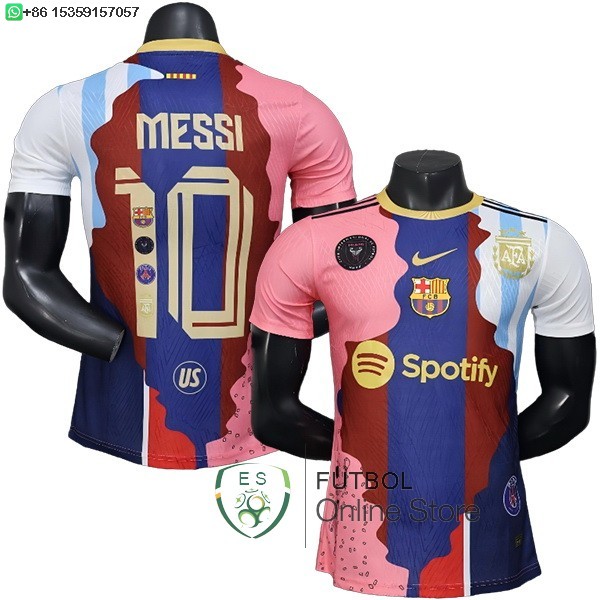 Camiseta Barcelona 25/2026 Especial Jugadores Rosa Azul Rojo