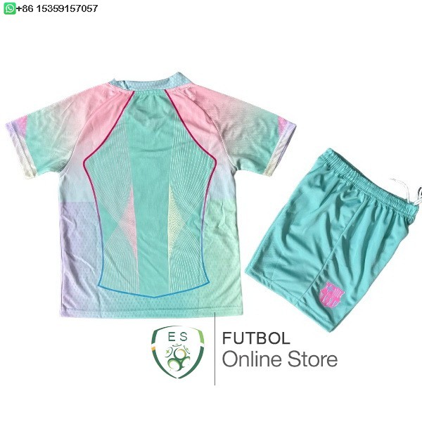 Camiseta Barcelona Ninos 24/2025 Primera Verde Rosa