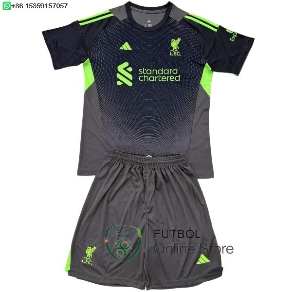 Camiseta Liverpool Conjunto Completo Hombre 25/2026 Portero Negro