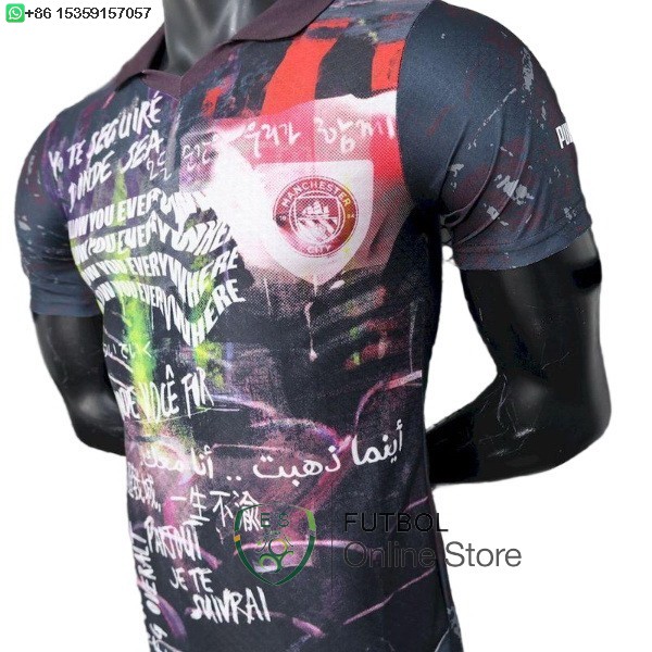 Camiseta Manchester City 25/2026 Especial Jugadores Negro Rojo
