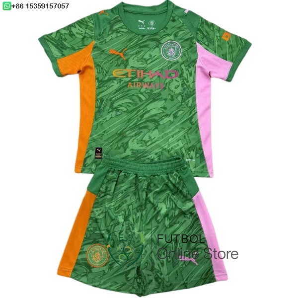 Camiseta Manchester City Conjunto Completo Hombre 25/2026 Portero Verde