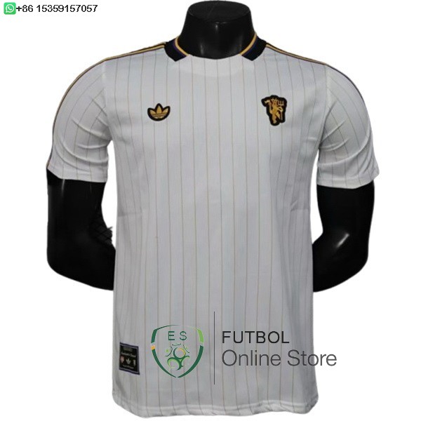 Camiseta Manchester United 25/2026 Especial Jugadores Blanco Amarillo