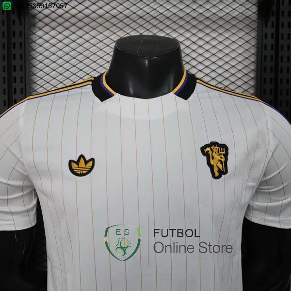 Camiseta Manchester United 25/2026 Especial Jugadores Blanco Amarillo
