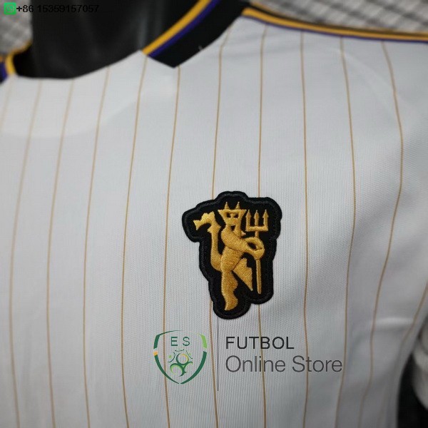 Camiseta Manchester United 25/2026 Especial Jugadores Blanco Amarillo