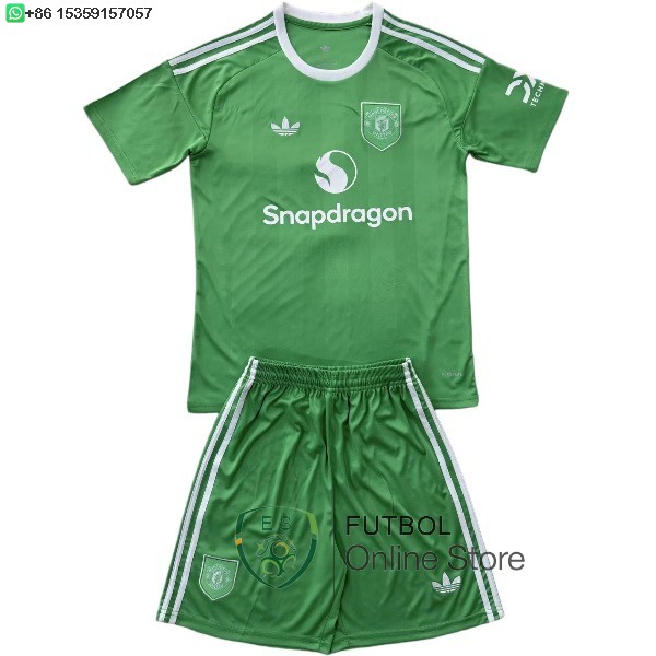 Camiseta Manchester United Conjunto Completo Hombre 25/2026 Portero Verde
