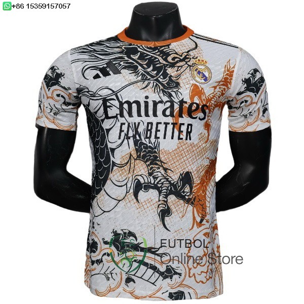 Camiseta Real Madrid 25/2026 Especial Jugadores Blanco Negro Naranja