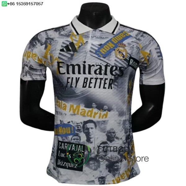 Camiseta Real Madrid 25/2026 Especial Jugadores Negro Blanco