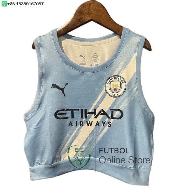 Camiseta Sin Mangas Mujer Manchester City 25/2026 Primera