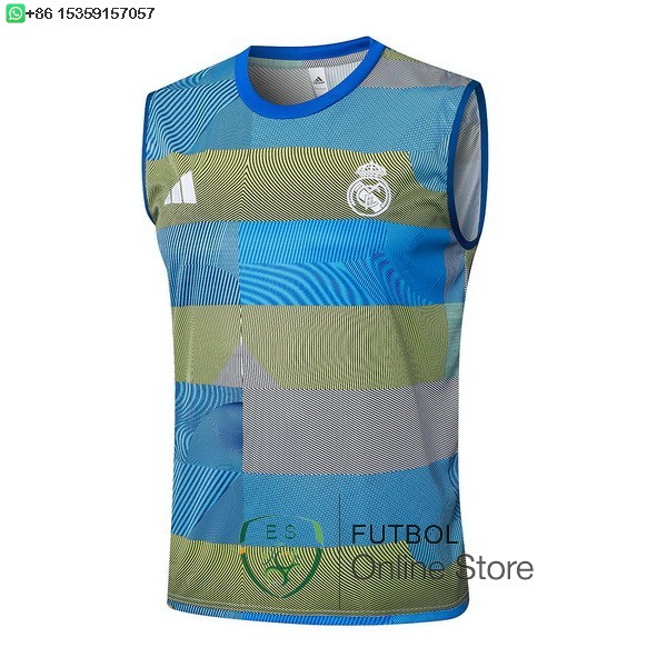 Camiseta Sin Mangas Real Madrid 25/2026 Azul Amarillo Camiseta Sin Mangas Real Madrid 25/2026 Azul Amarillo