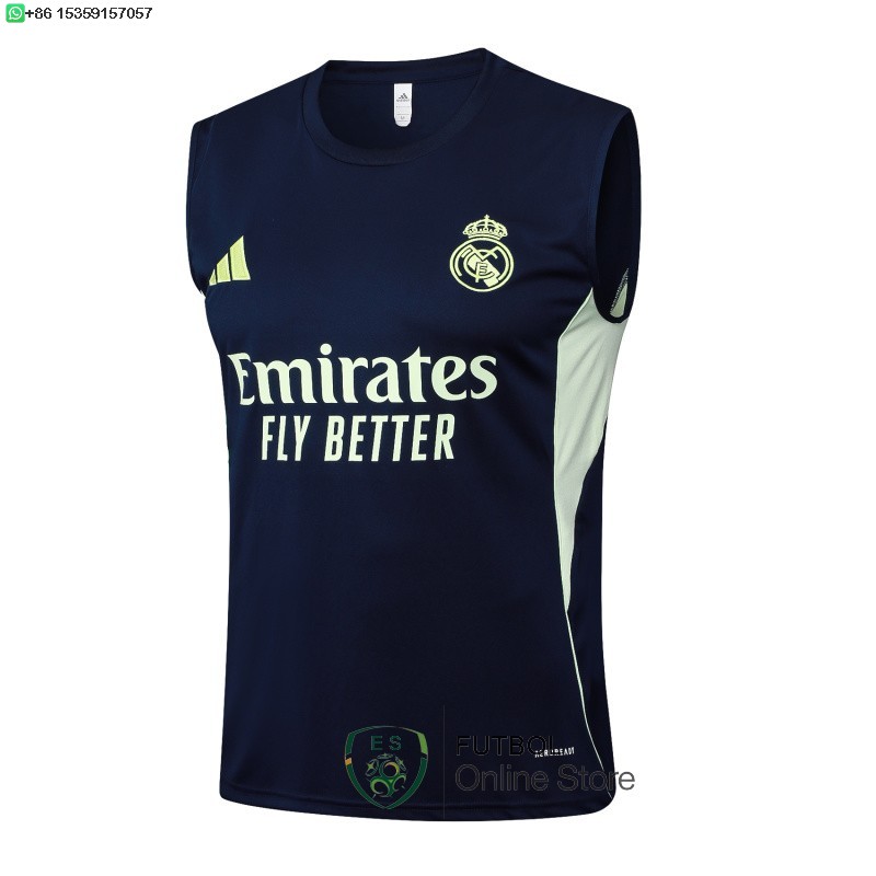Camiseta Sin Mangas Real Madrid 25/2026 Azul Marino I Verde
