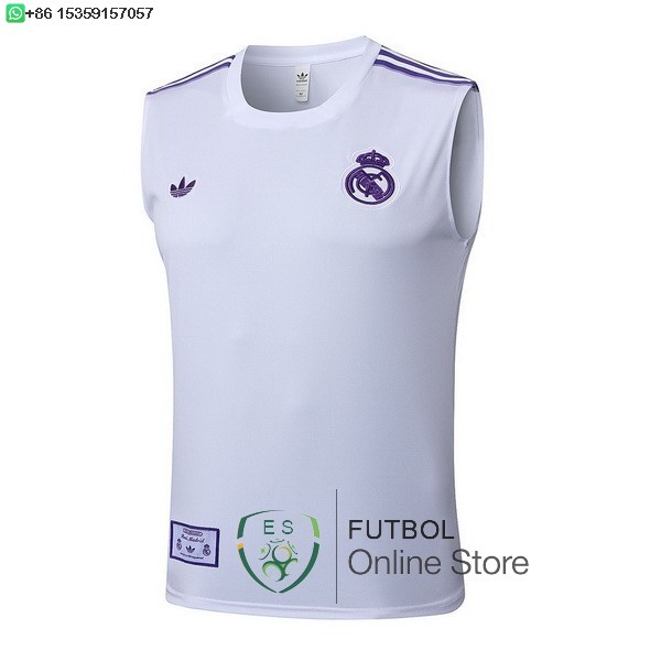 Camiseta Sin Mangas Real Madrid 25/2026 Blanco Purpura Camiseta Sin Mangas Real Madrid 25/2026 Blanco Purpura