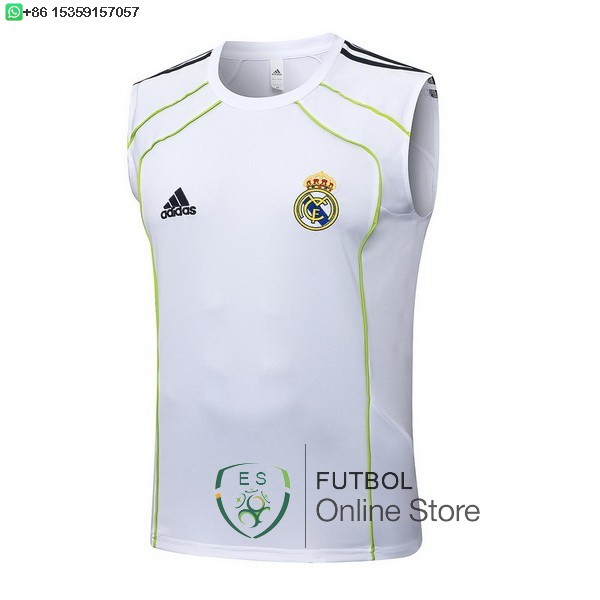 Camiseta Sin Mangas Real Madrid 25/2026 Blanco Verde Camiseta Sin Mangas Real Madrid 25/2026 Blanco Verde