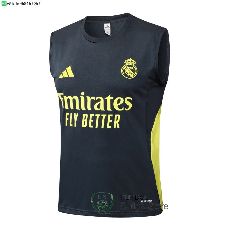 Camiseta Sin Mangas Real Madrid 25/2026 Gris Amarillo
