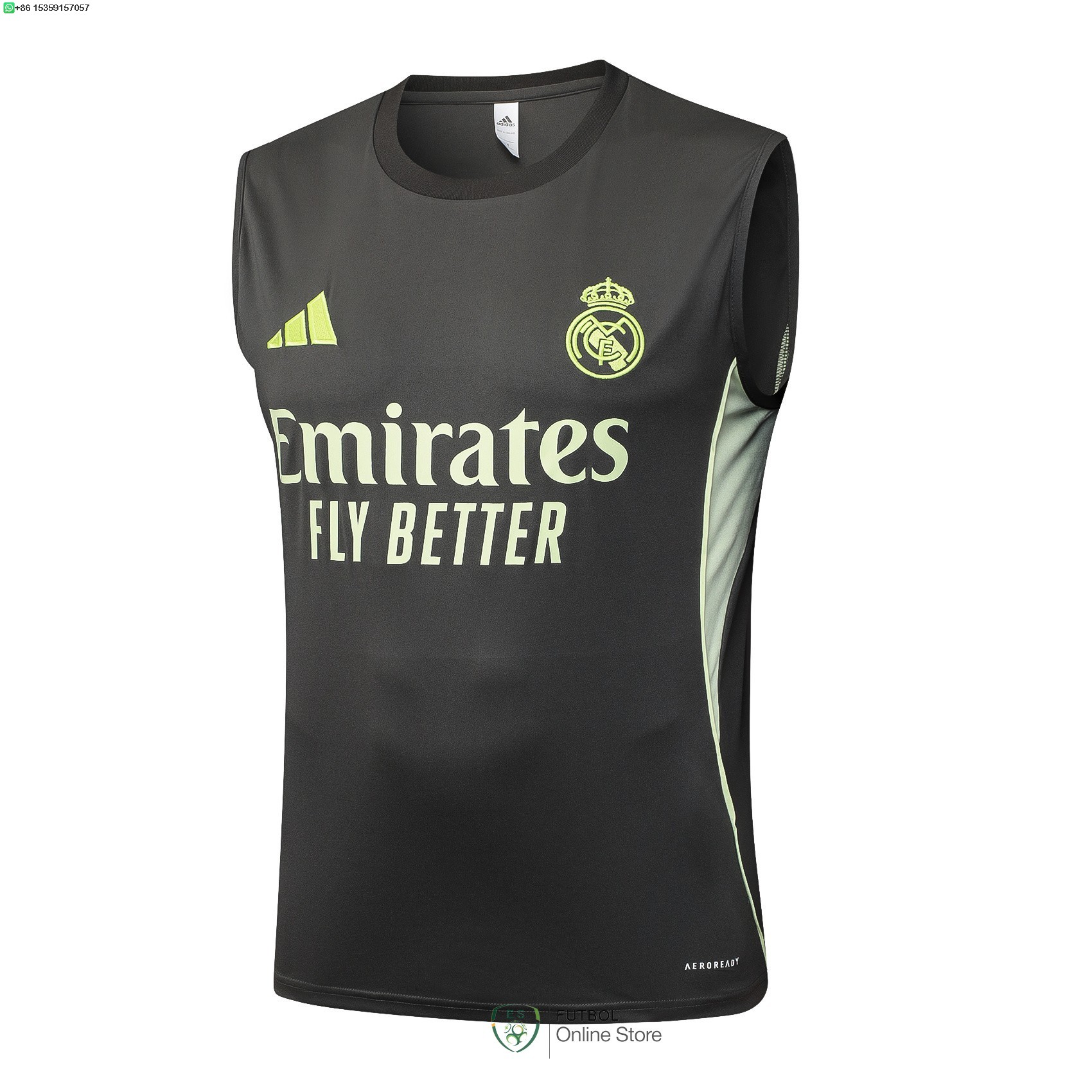 Camiseta Sin Mangas Real Madrid 25/2026 Gris Verde Camiseta Sin Mangas Real Madrid 25/2026 Gris Verde