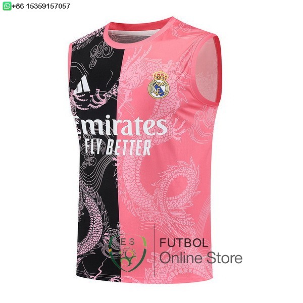 Camiseta Sin Mangas Real Madrid 25/2026 Negro Rosa