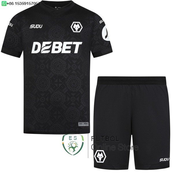 Camiseta Wolves Conjunto Completo Hombre 25/2026 Portero Negro Camiseta Wolves Conjunto Completo Hombre 25/2026 Portero Negro