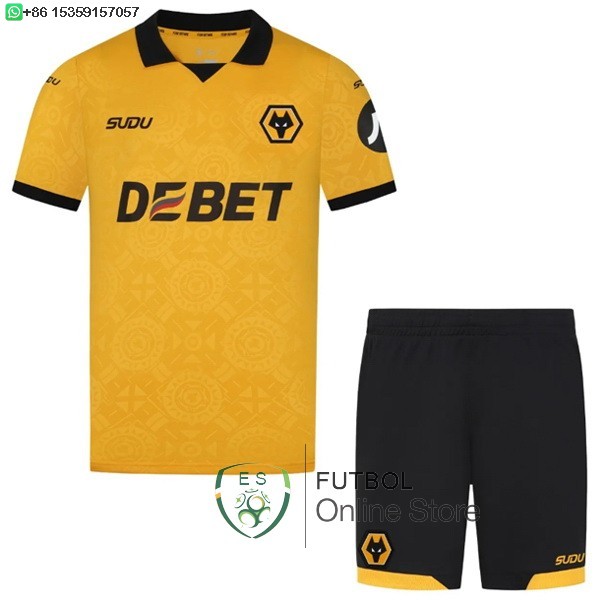 Camiseta Wolves Conjunto Completo Hombre 25/2026 Primera Camiseta Wolves Conjunto Completo Hombre 25/2026 Primera