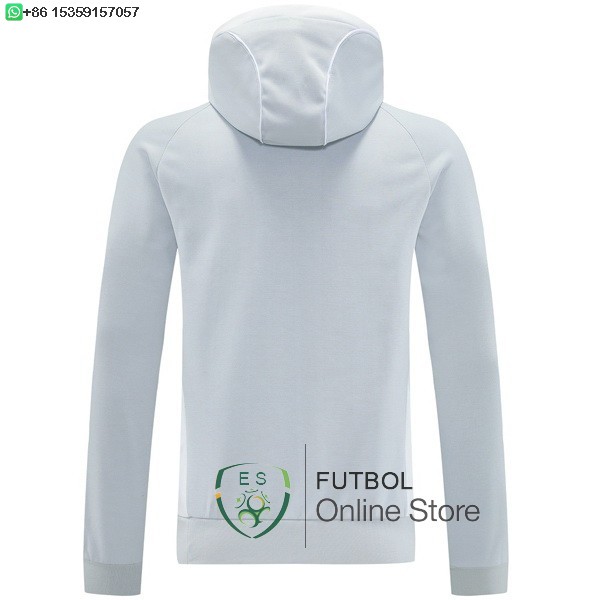Chaqueta Con Capucha Real Madrid 25/2026 Gris Blanco