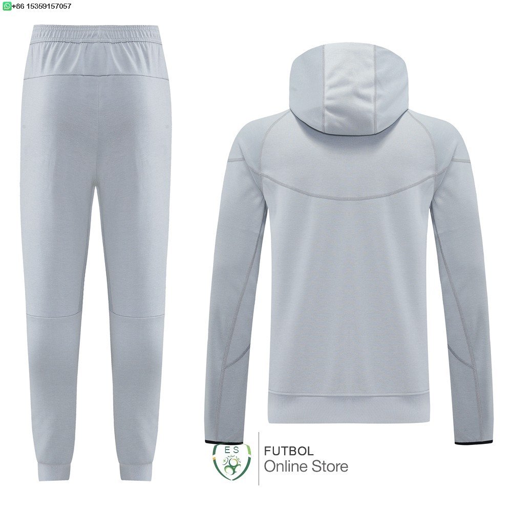 Conjunto Completo Chaqueta Con Capucha Barcelona 25/2026 Gris Claro