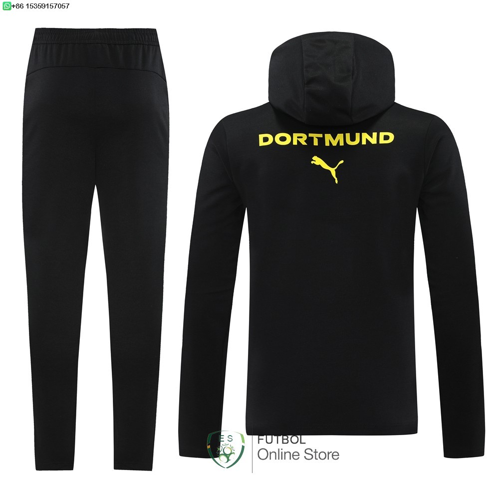 Conjunto Completo Chaqueta Con Capucha Borussia Dortmund 24/2025 Negro Amarillo
