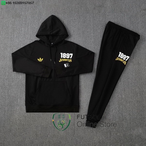 Conjunto Completo Chaqueta Con Capucha Juventus 24/2025 Negro