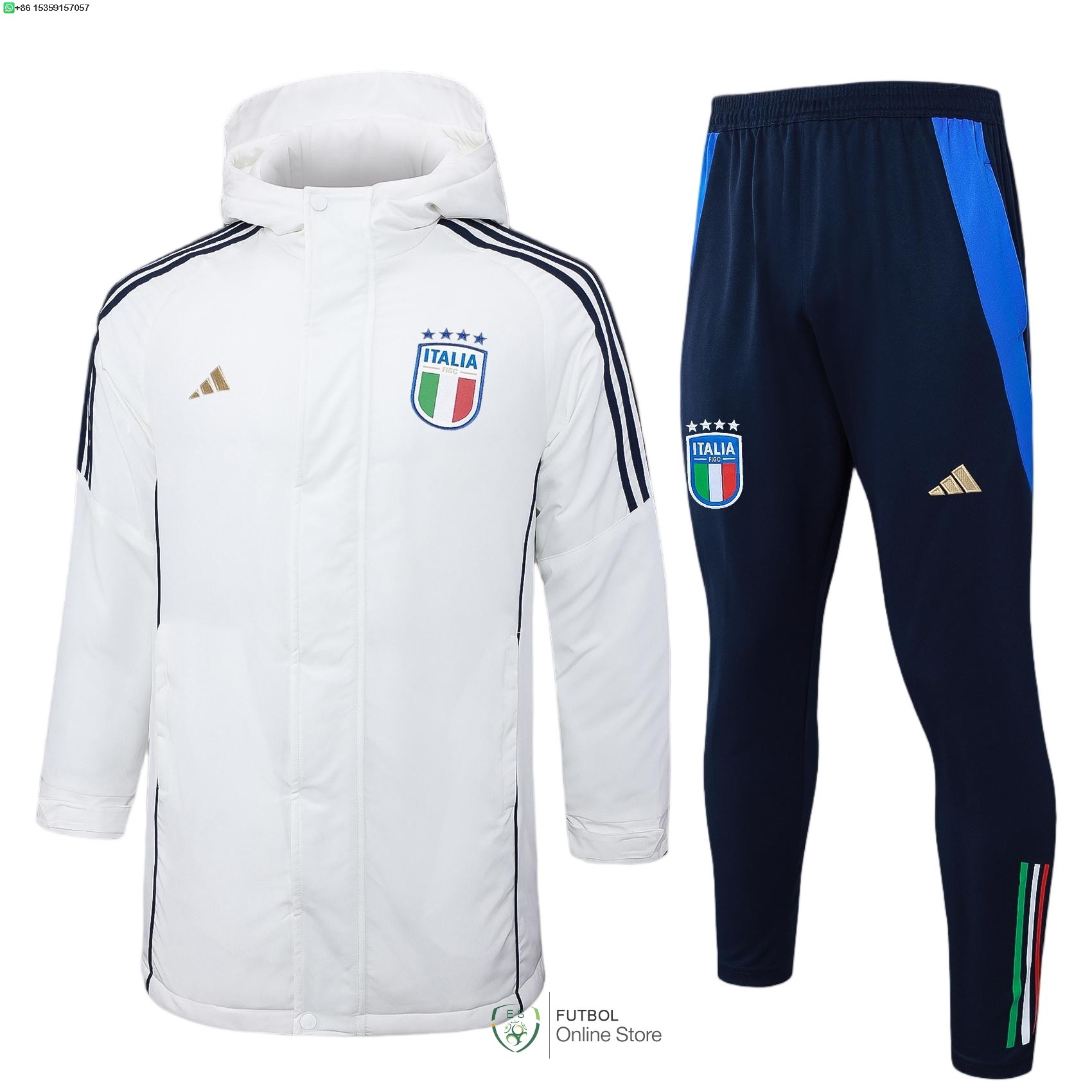 Conjunto Completo Chaqueta De Algodon Italia 2025 Blanco Negro