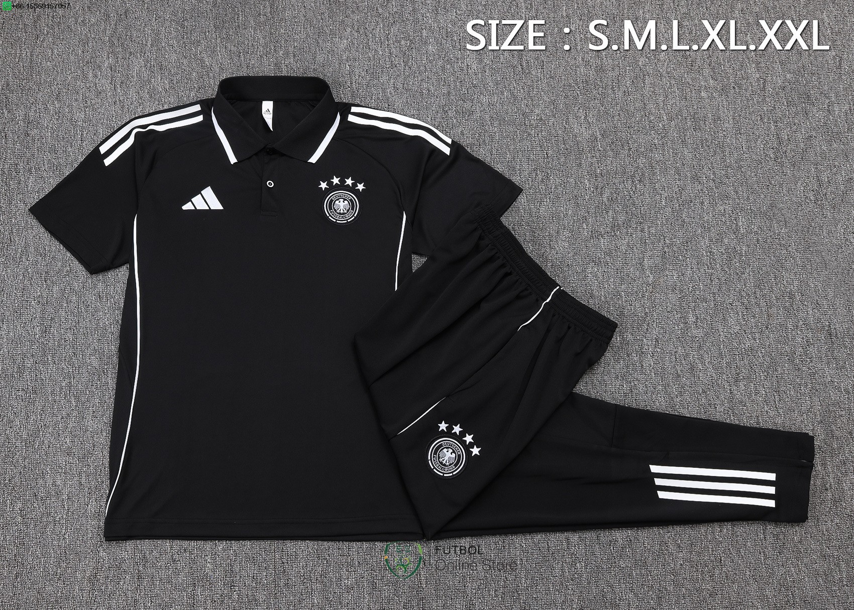 Conjunto Completo Polo Alemania 2025 Negro