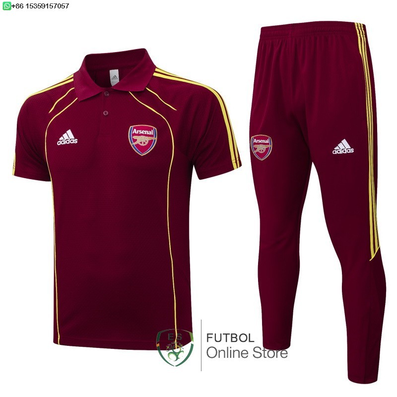 Conjunto Completo Polo Arsenal 25/2026 Borgona Rojo