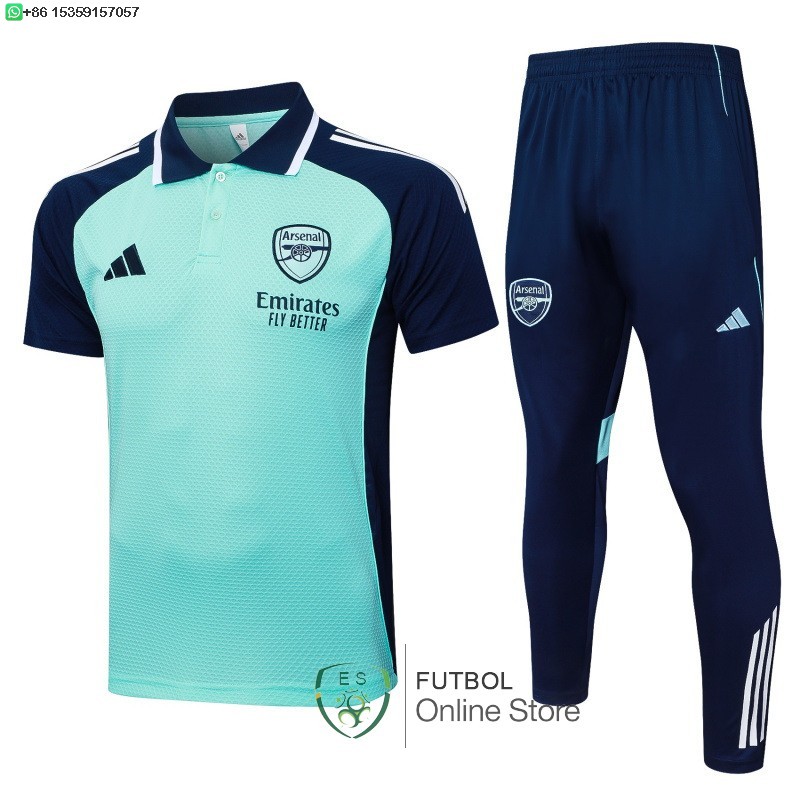 Conjunto Completo Polo Arsenal 25/2026 Verde Azul