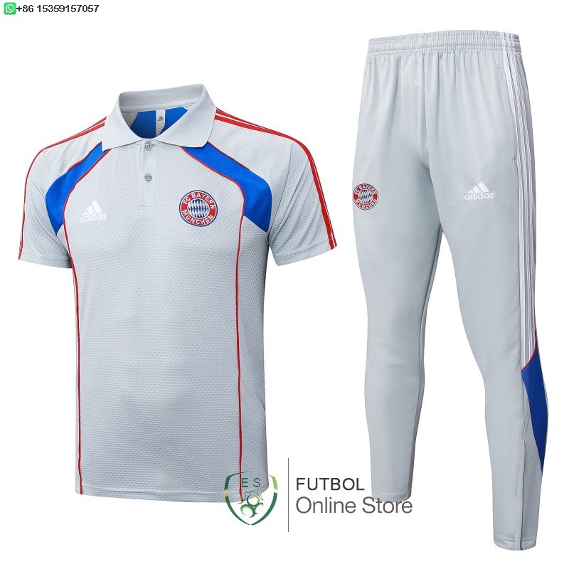 Conjunto Completo Polo Bayern Munich 25/2026 Gris Azul