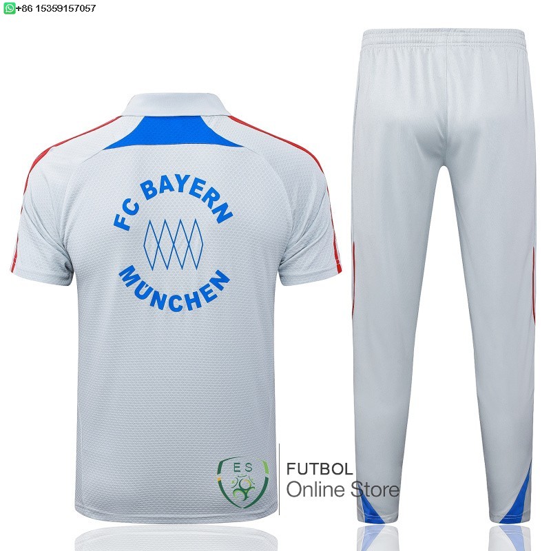 Conjunto Completo Polo Bayern Munich 25/2026 Gris Azul