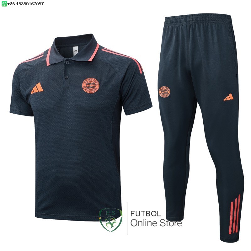 Conjunto Completo Polo Bayern Munich 25/2026 Gris Marino