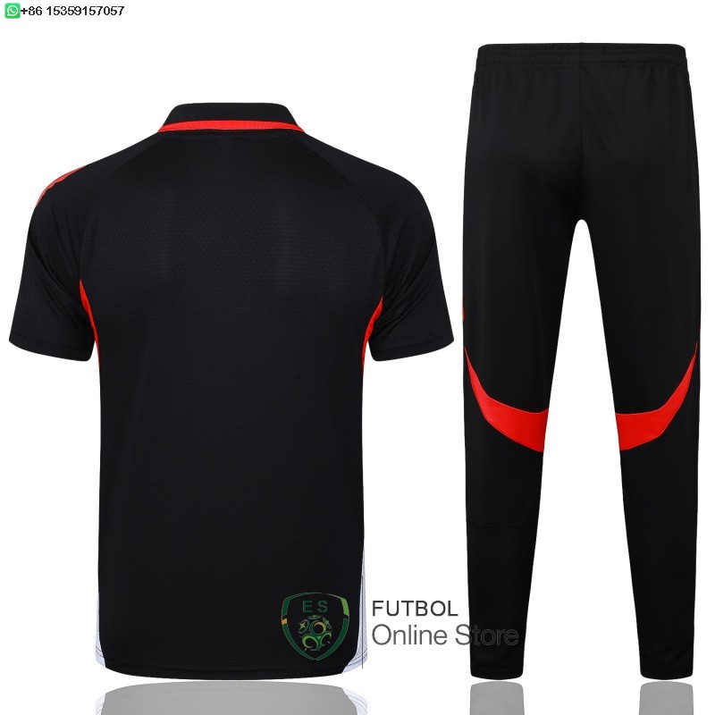 Conjunto Completo Polo Bayern Munich 25/2026 Negro Rojo