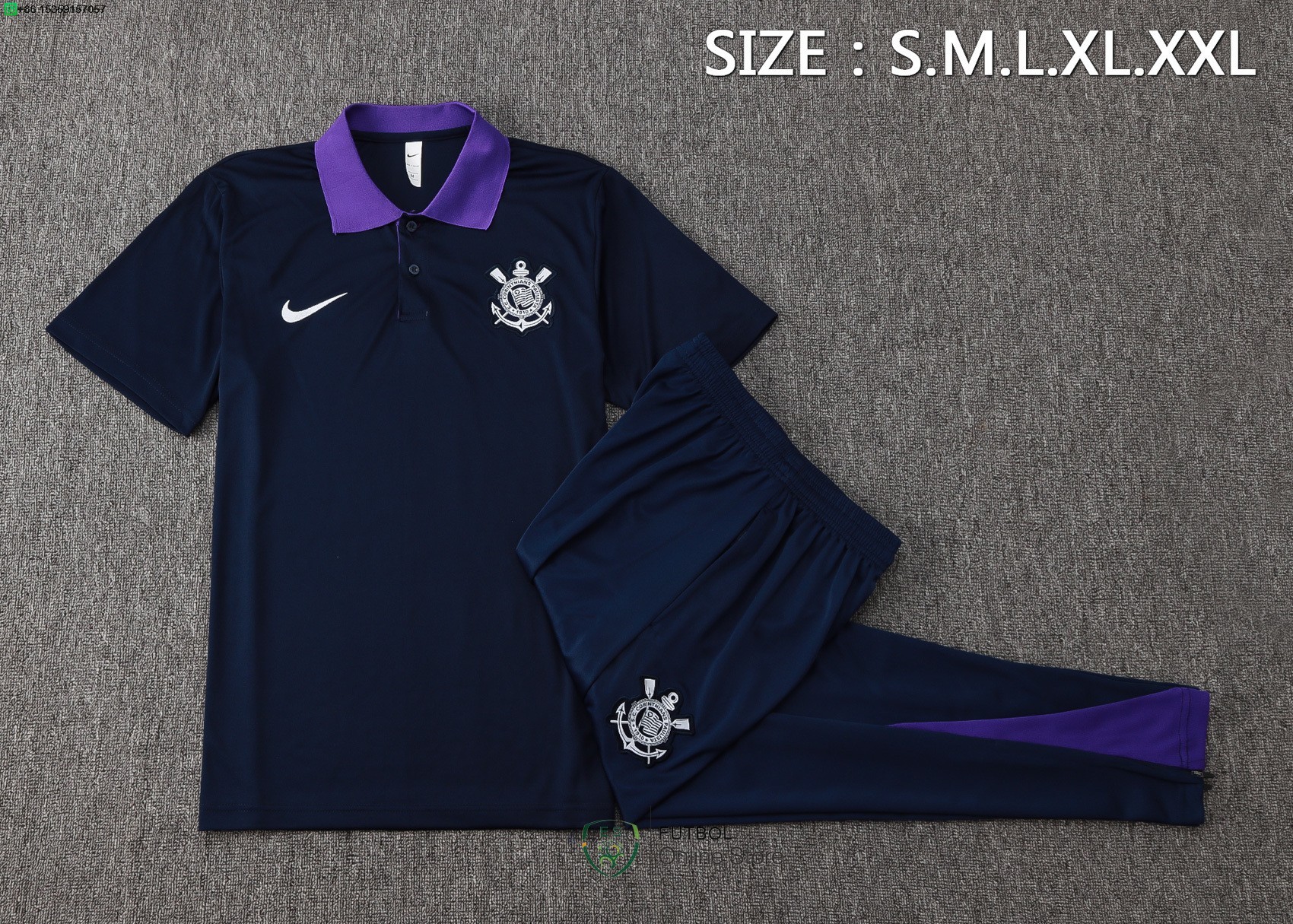 Conjunto Completo Polo Corinthians Paulista 25/2026 Azul Purpura