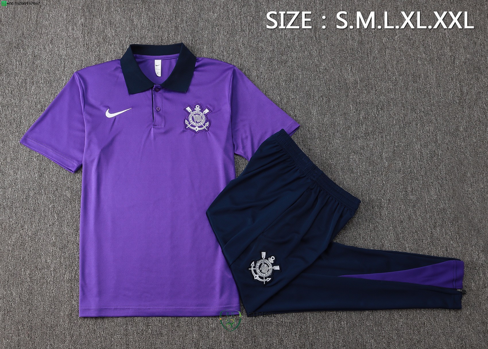 Conjunto Completo Polo Corinthians Paulista 25/2026 Purpura Azul