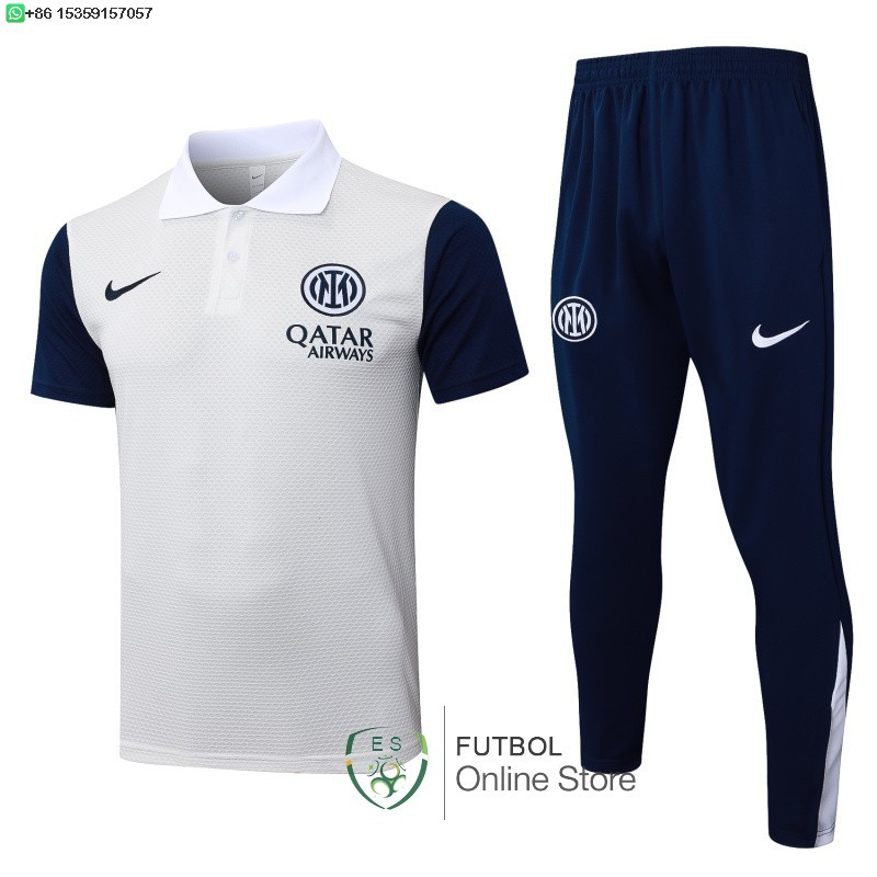 Conjunto Completo Polo Inter Milan 25/2026 Gris Azul