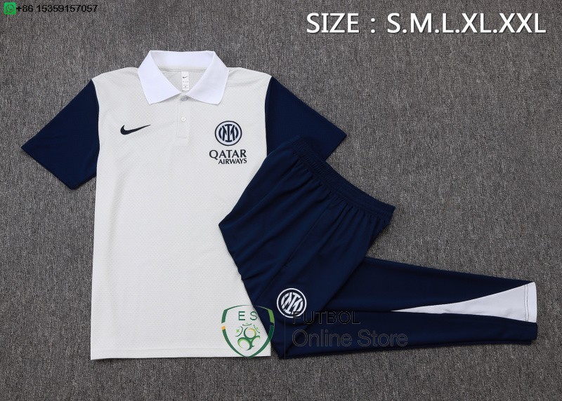 Conjunto Completo Polo Inter Milan 25/2026 Gris Azul