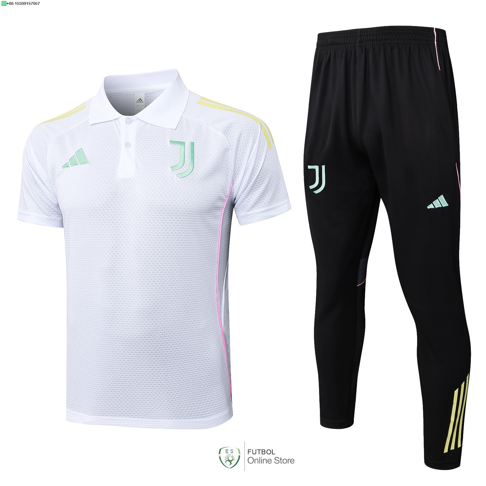Conjunto Completo Polo Juventus 25/2026 Blanco I Negro Conjunto Completo Polo Juventus 25/2026 Blanco I Negro