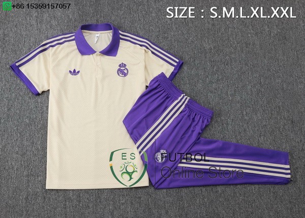 Conjunto Completo Polo Real Madrid 25/2026 Amarillo Purpura