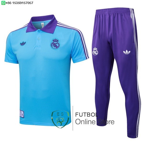 Conjunto Completo Polo Real Madrid 25/2026 Azul Purpura