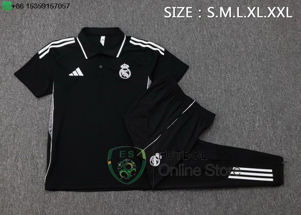 Conjunto Completo Polo Real Madrid 25/2026 Negro